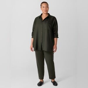 Eileen Fisher Washable Stretch Crepe Slim Pant size L